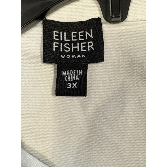 New Eileen Fisher Organic Cotton Stretch Stand Collar jacket sz 3X White - Picture 15 of 15